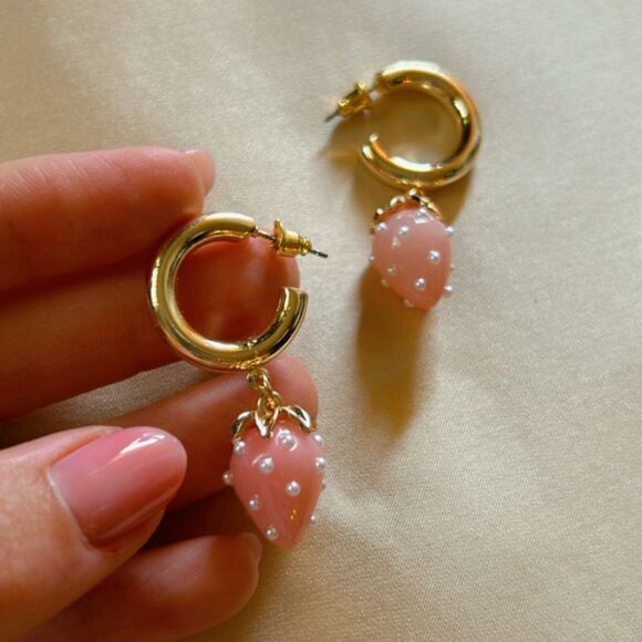 bohemian strawberry earrings A425 - Picture 2 of 2